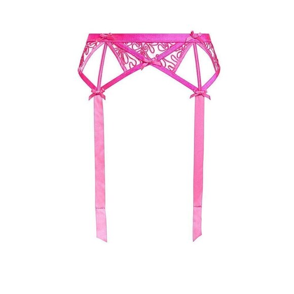 💕FOR LOVE AND LEMONS💕 Soutache Embroidered Garter ~ Berry Large L NWT - Picture 4 of 12